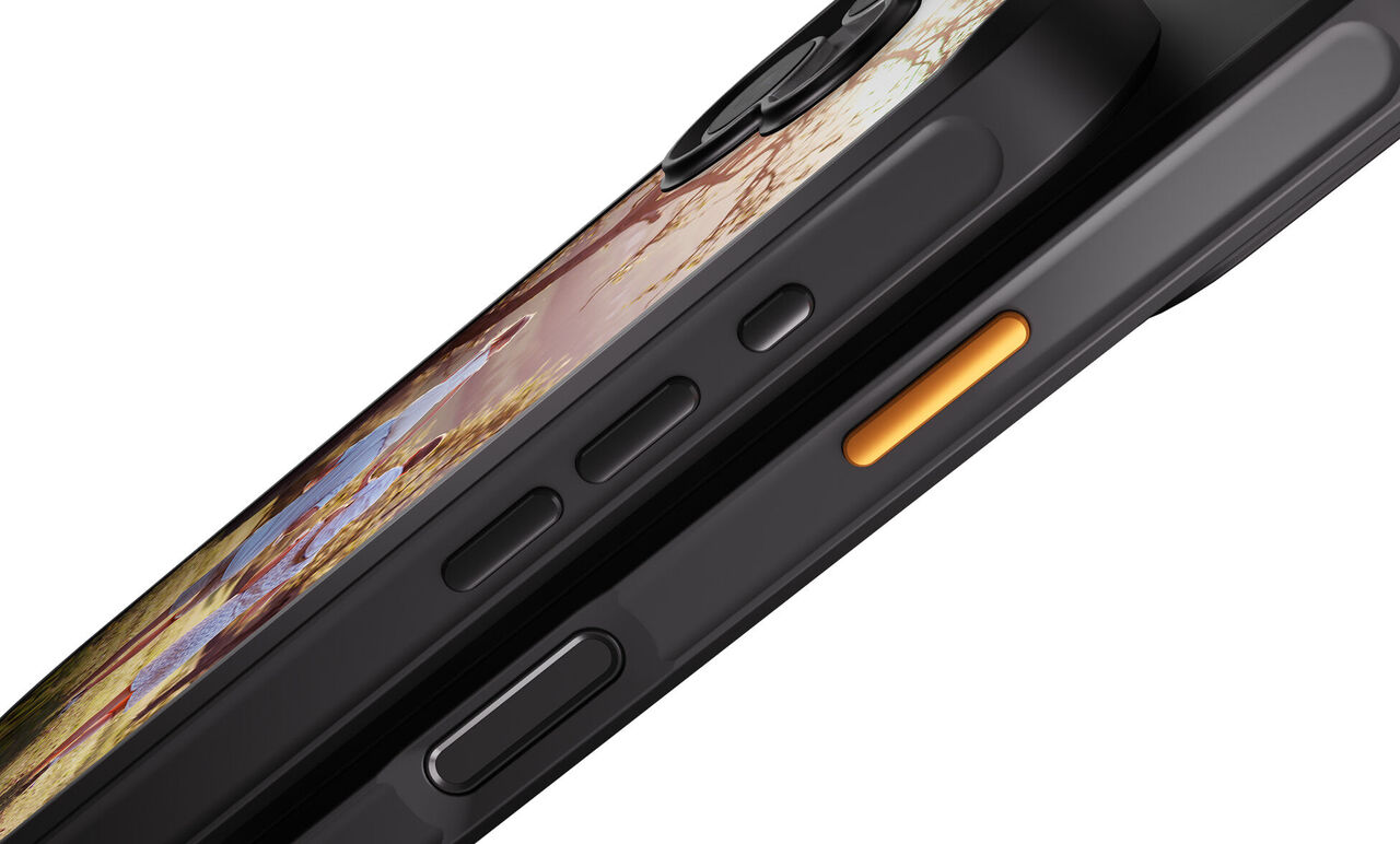 Lateral de la funda de móvil personalizada con fotos Nivocase Advanced.